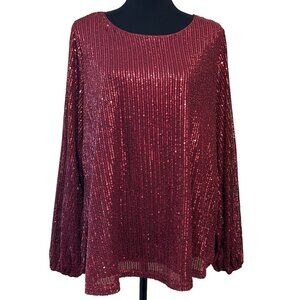 NWT - Andree by Unit Sequined Top Long Sleeve - 1X